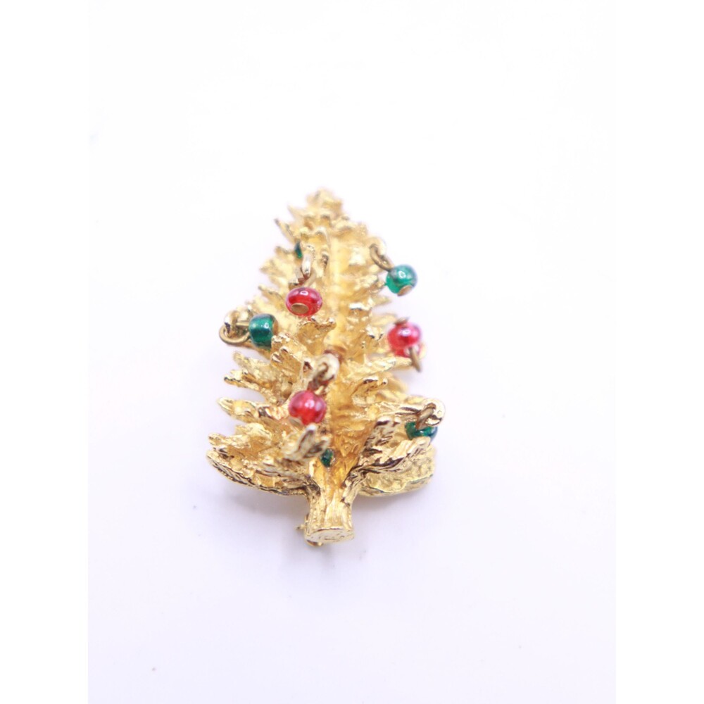 Vintage Benedikt NY Christmas Tree Dangling Ornaments Figural Brooch